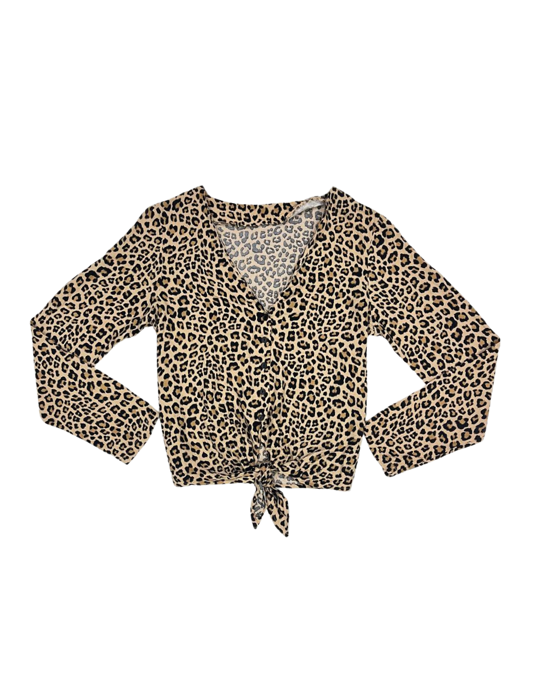 LEOPARD PRINT TIE FRONT TOP