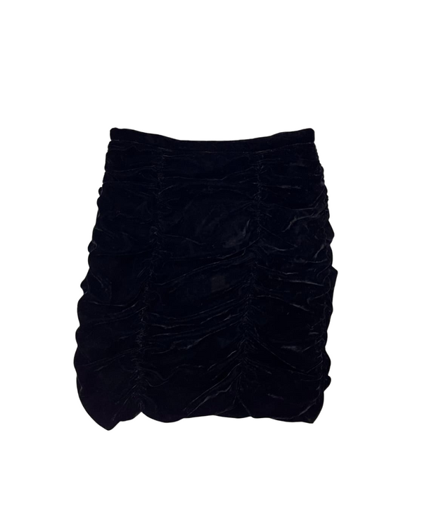 H&M BLACK VELVET MINI SKIRT