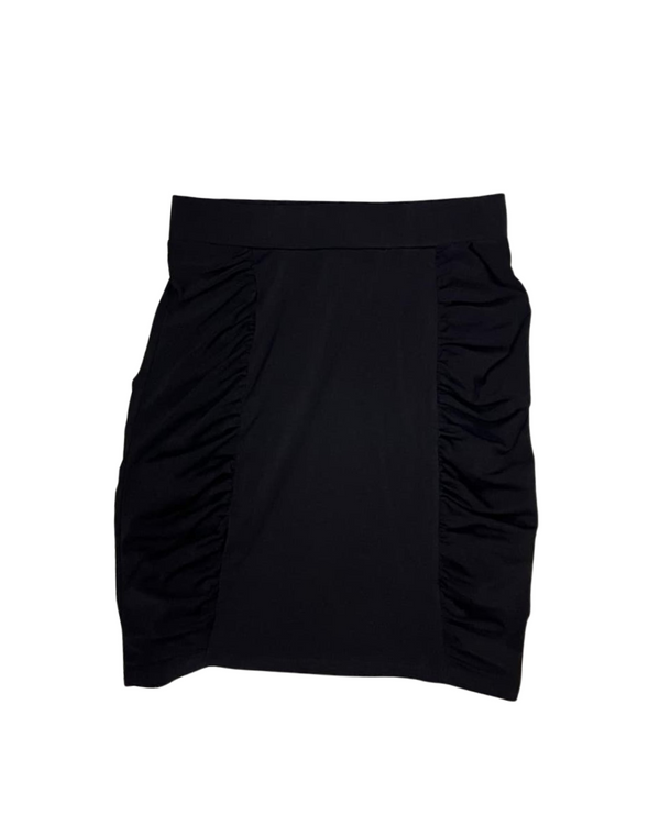BLACK RUCHED MINI SKIRT