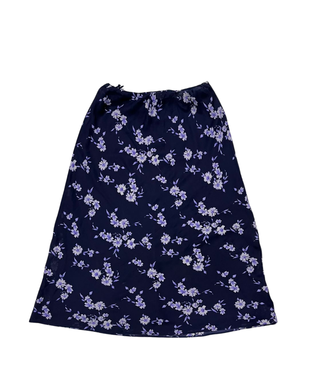 NAVY BLUE FLORAL PRINT SKIRT