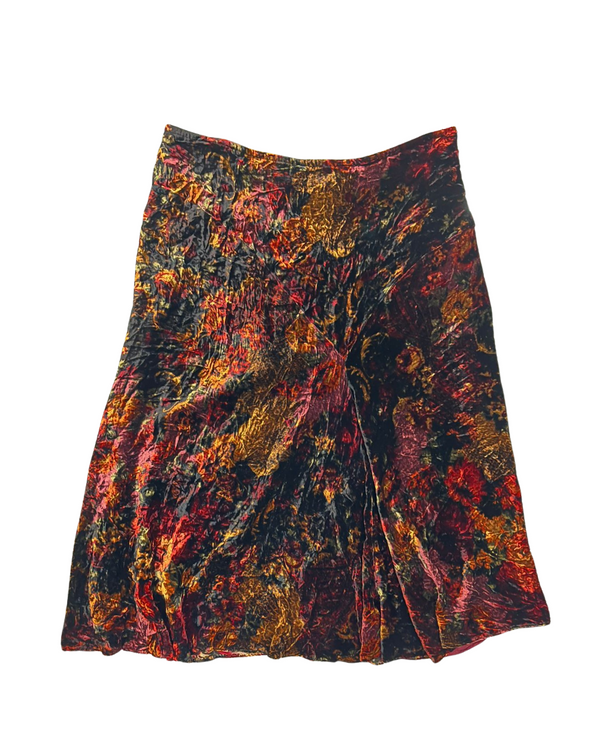 MULTI COLOUR VELVET SKIRT