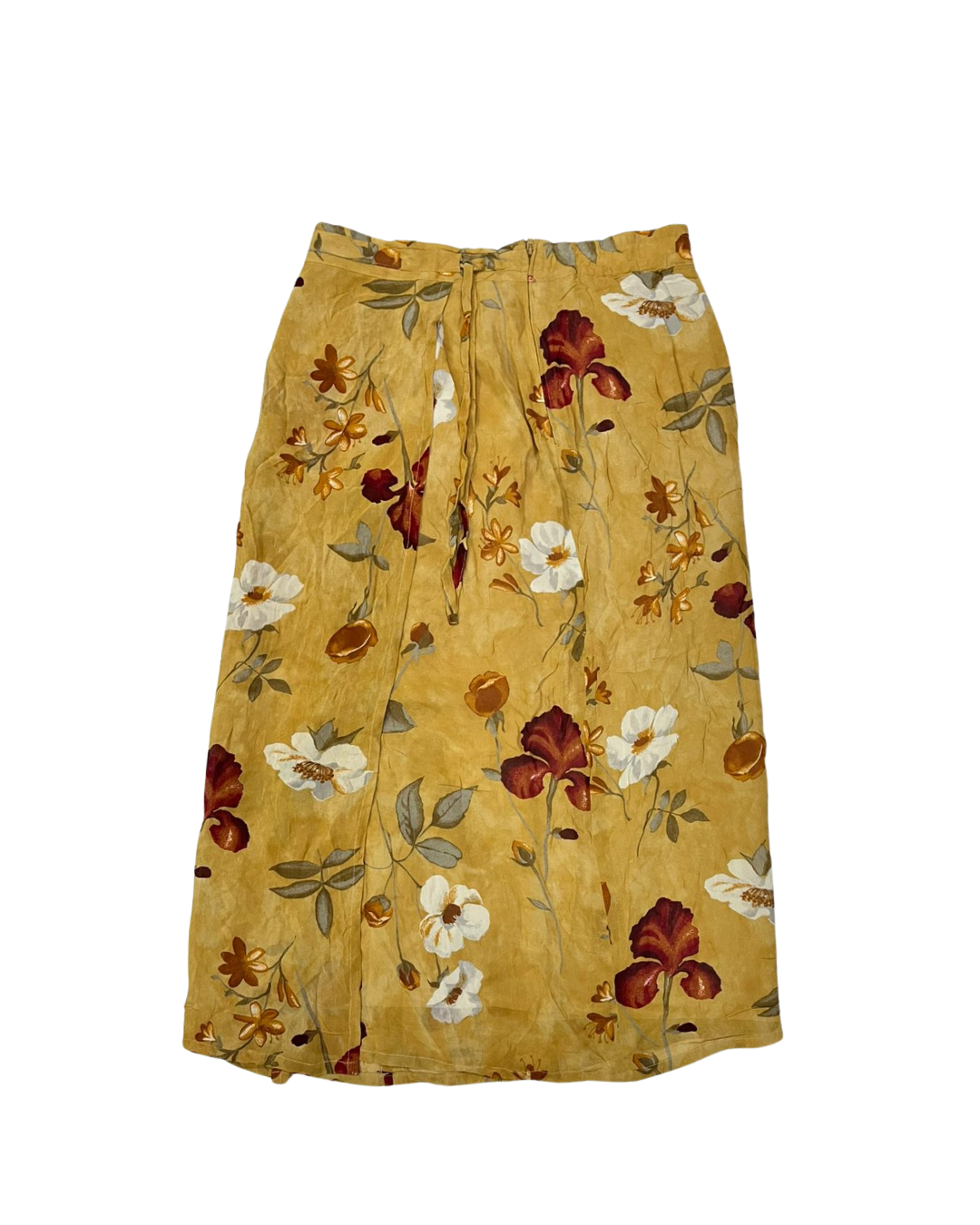 YELLOW FLORAL LONG SKIRT