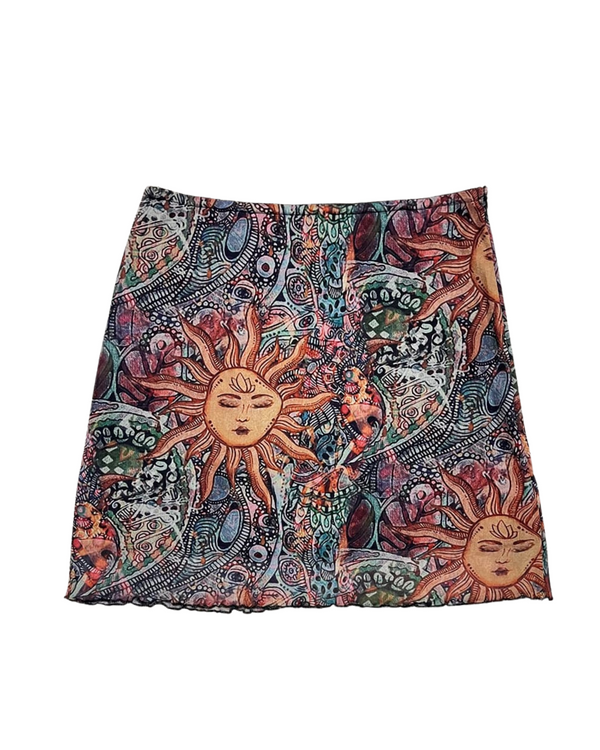 SHEIN MULTI COLOUR SUN MINI SKIRT