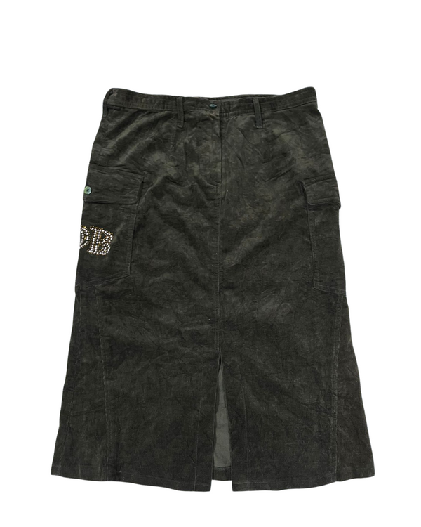 DARK BROWN CORDUROY SKIRT