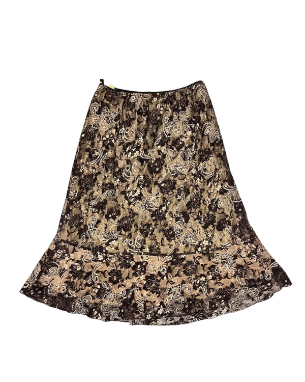 BROWN FLORAL SKIRT