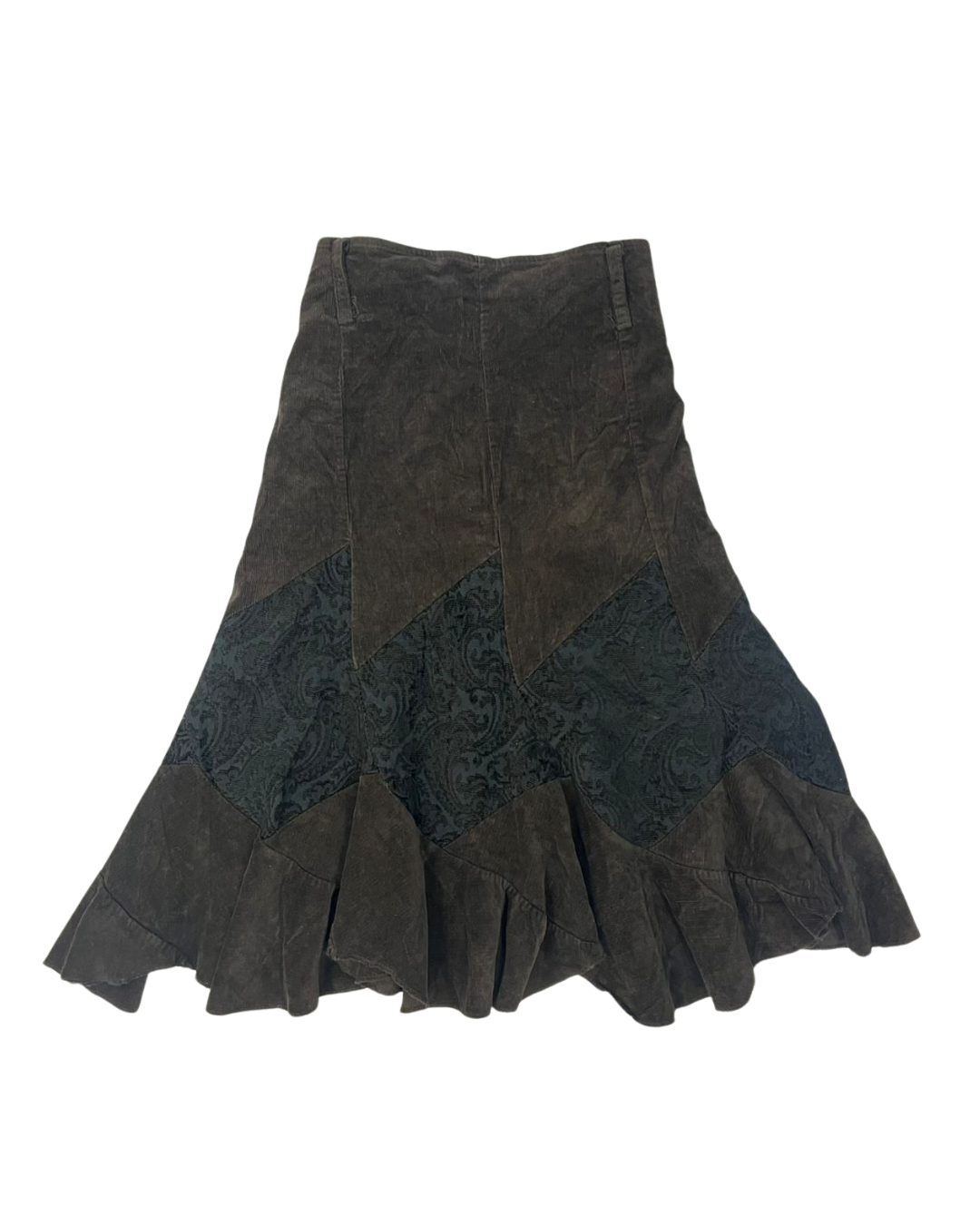 DARK BROWN FLOWY CRODEROY SKIRT