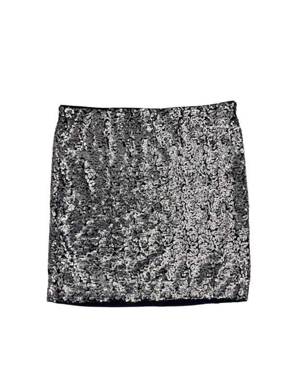 H&M SILVER SEQUINS MINI SKIRTS