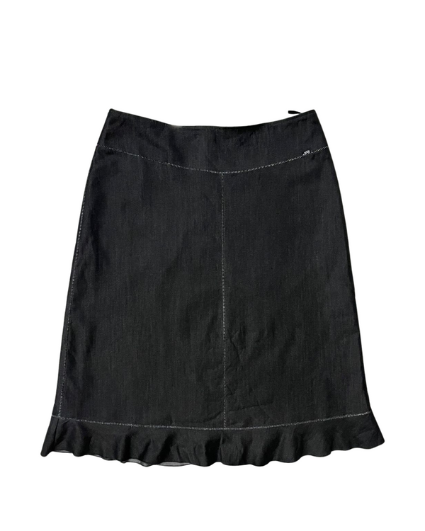 DARK GREY SKIRT WITH PEPLUM HEM