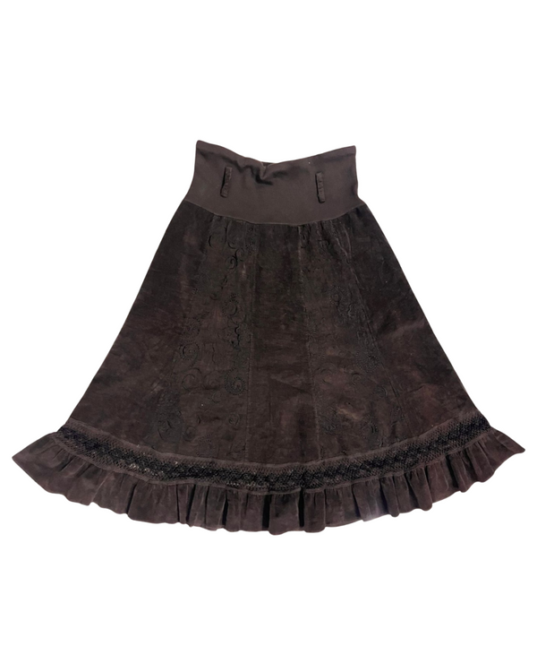 BUSTLE DARK BROWN SKIRT