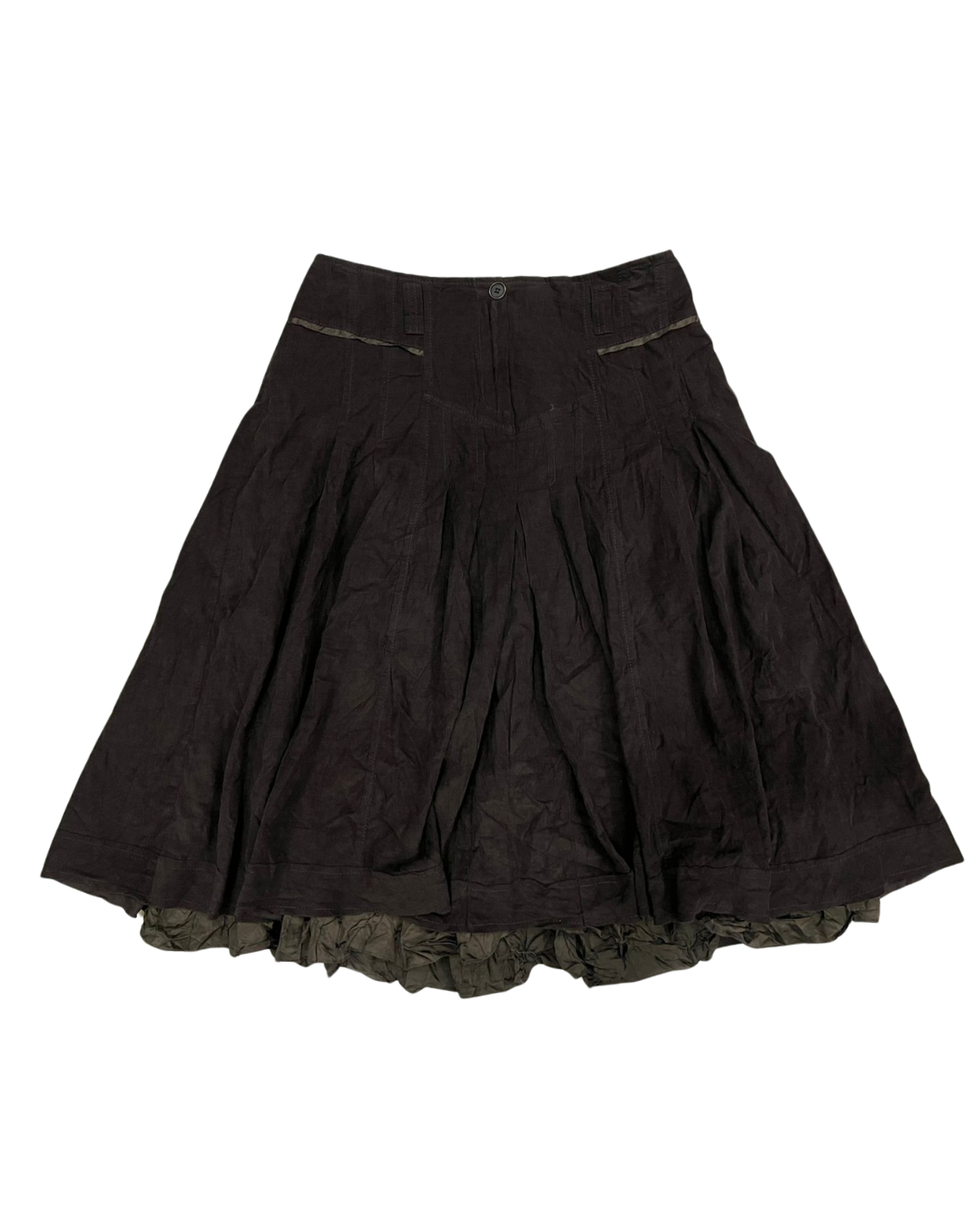DARK BROWN FLOWY SKIRT