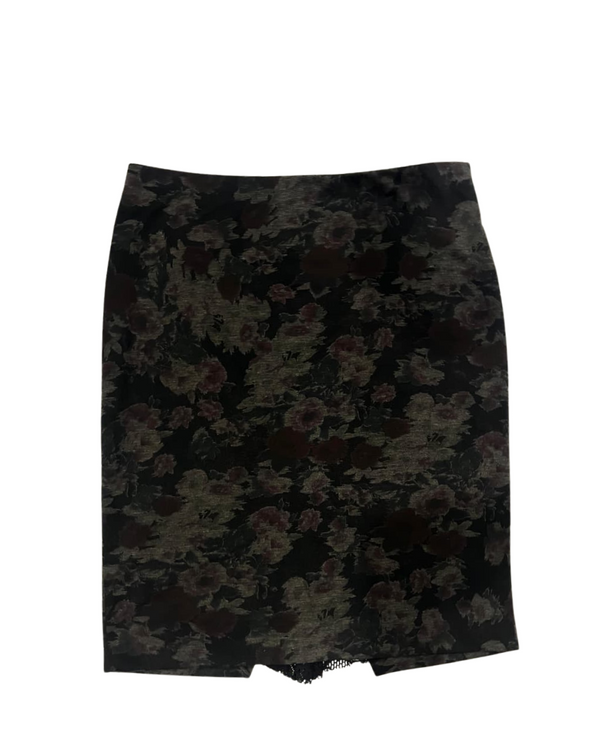 HALOGEN ABSTRACT PRINT BLACK SKIRT