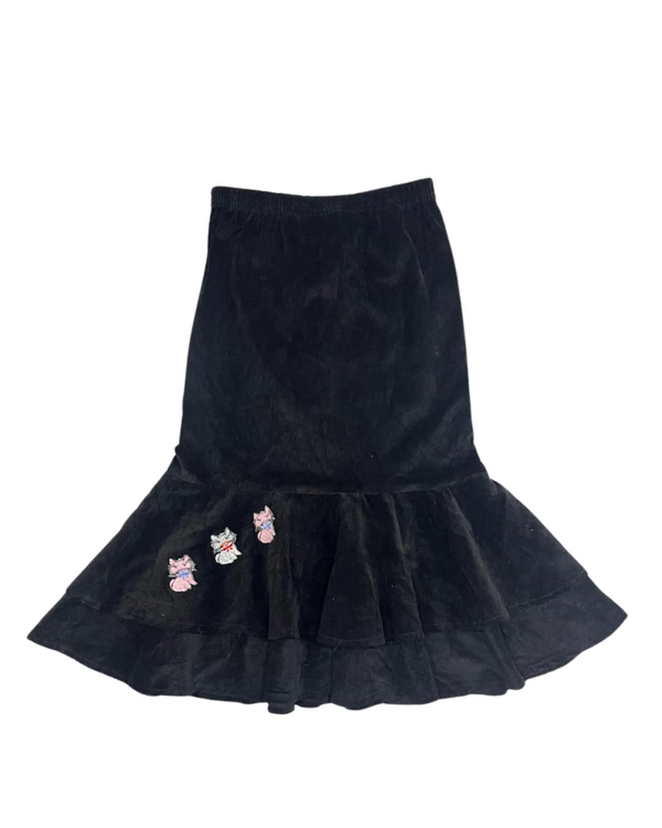 BLACK CORDUROY SKIRT
