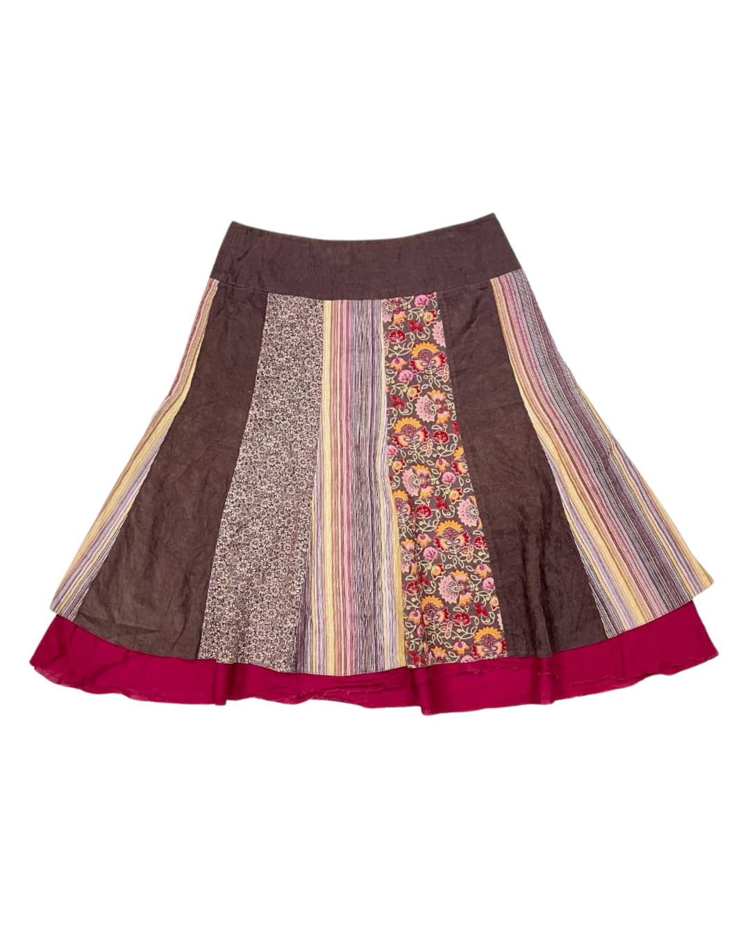 MULTI COLOUR PATCHWORK LAYERED SKIRT