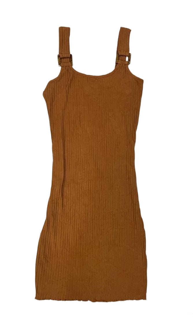 New Look Brown Ribbed Dress