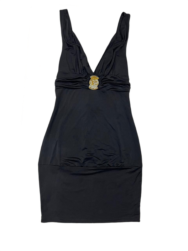 Black Plunge Mini Dress