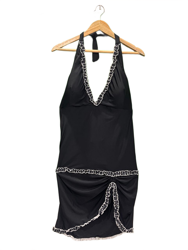 Black Ruffle Halter Dress