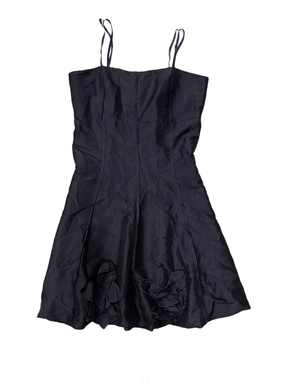 Black Floral Hem Mini Dress