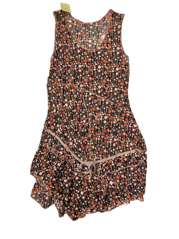 Abstract Dot Print Sleeveless Tunic Dress