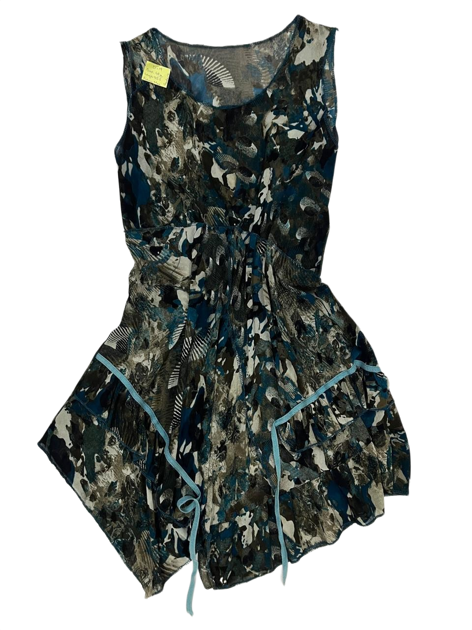 Artistic Abstract Print Sleeveless Dress
