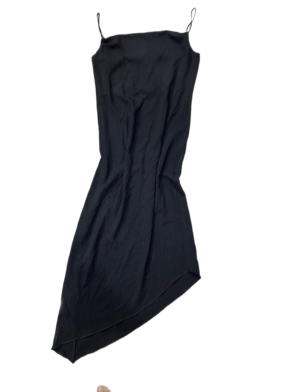 Black Asymmetrical Slip Dress