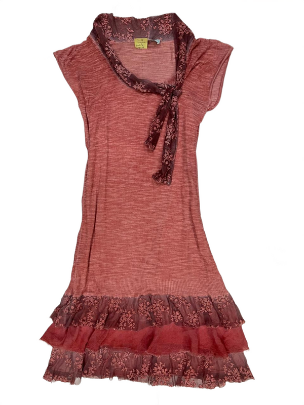 Vintage-Inspired Pink Ruffle Dress