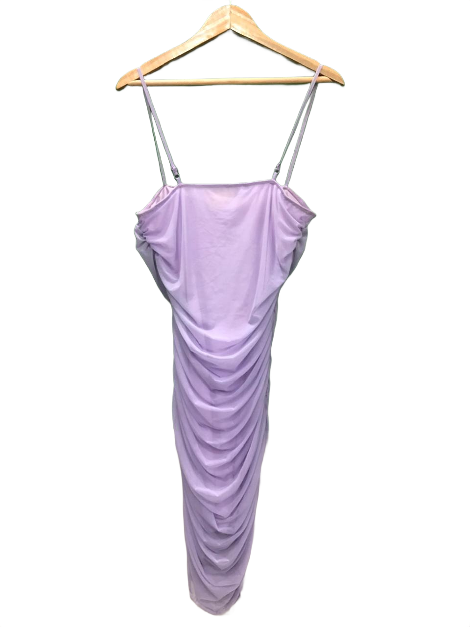 Purple Ruched Slip Dress