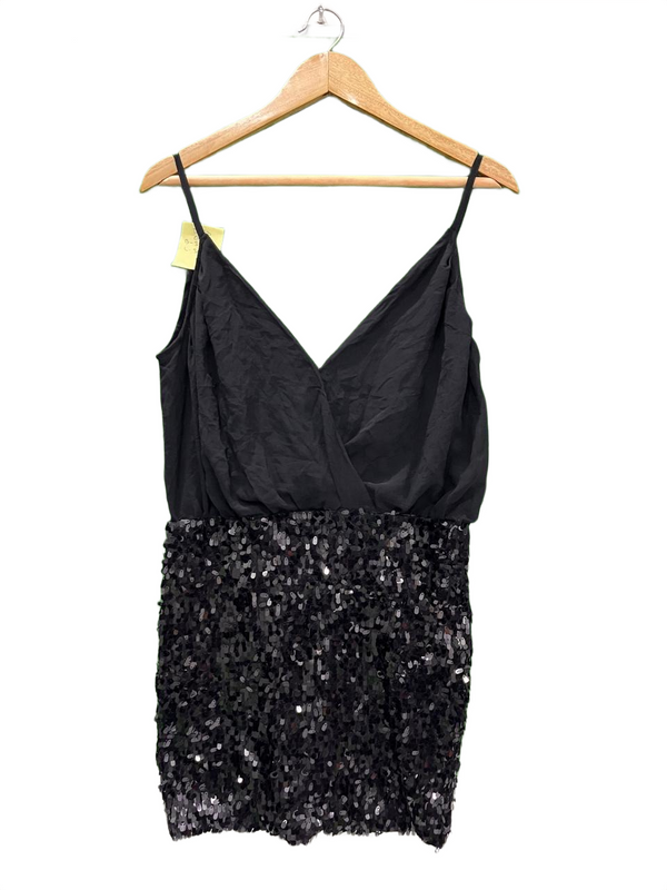 Black Glitter Mini Dress