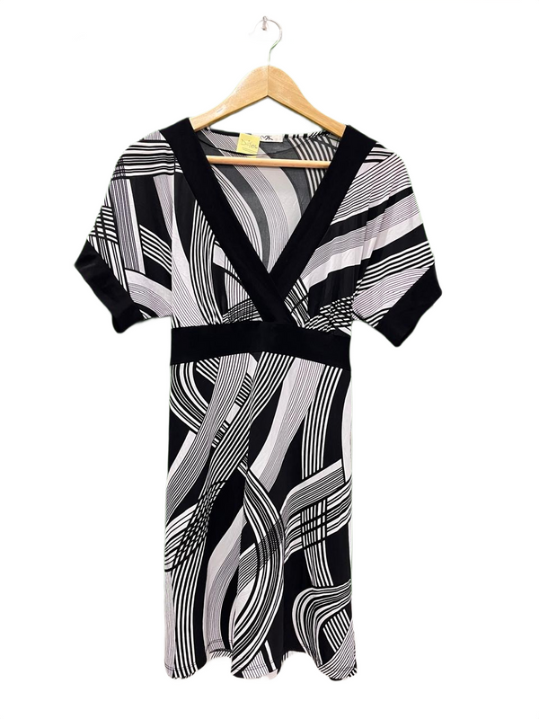 Black and White Geometric Dress