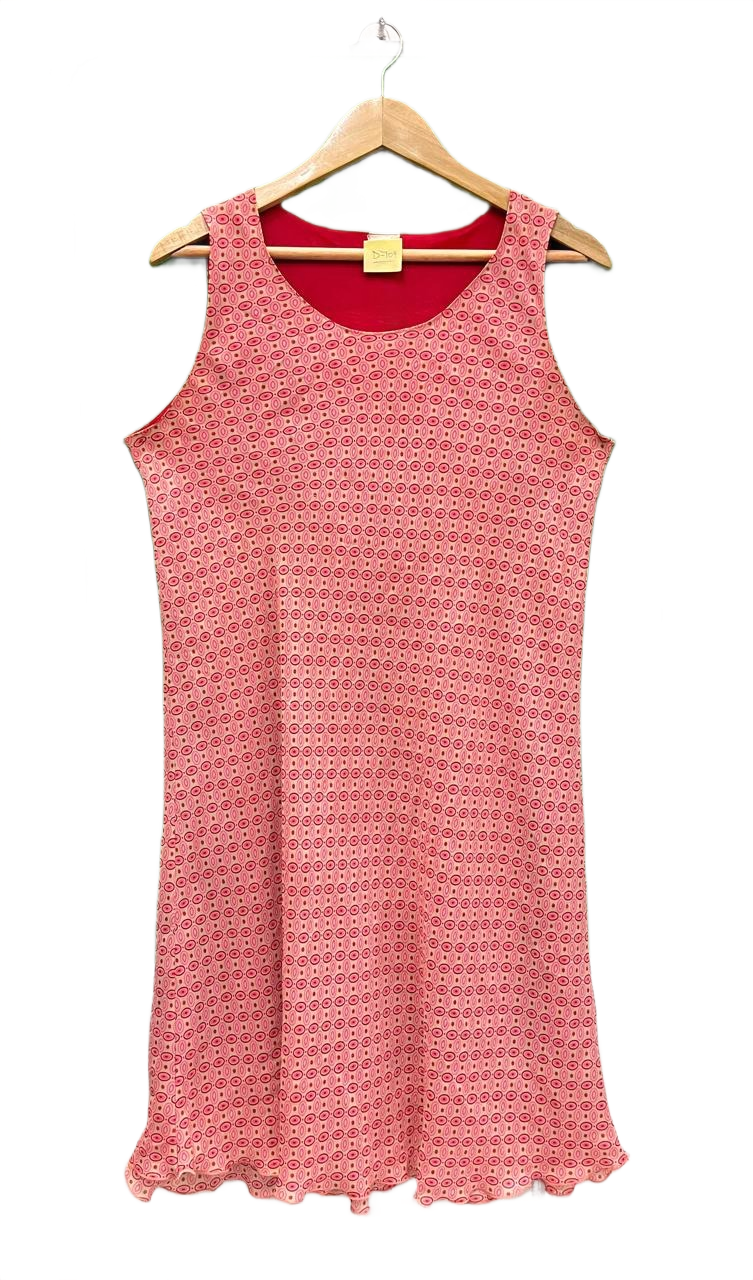 Red Printed Midi Dress