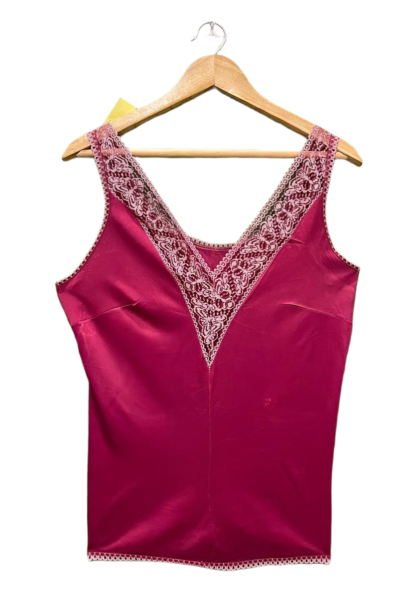 Satin Lace V-Neck Top