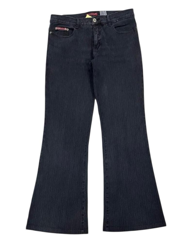 STRIPED FLARED JEANS