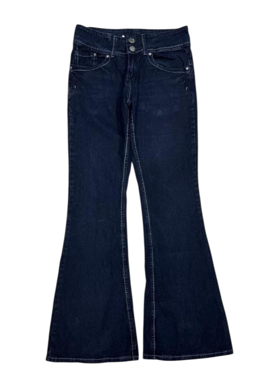 DARK BLUE FLARED JEANS