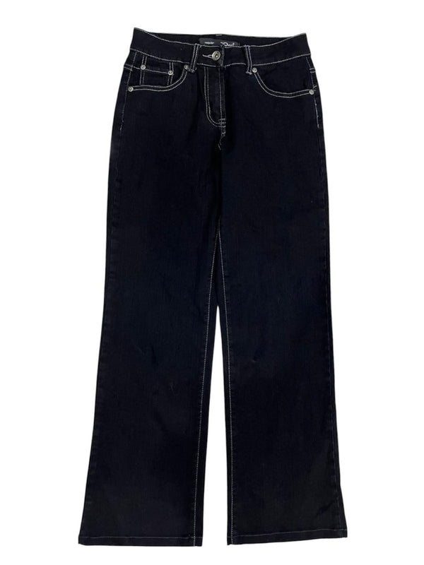 BLACK HIGH-RISE WIDE LEG JEANS