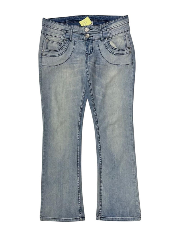 OKAY LOW-RISE FLARED JEANS
