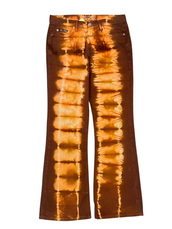 TIE-DYE ORANGE PRINTED FLARED JEANS