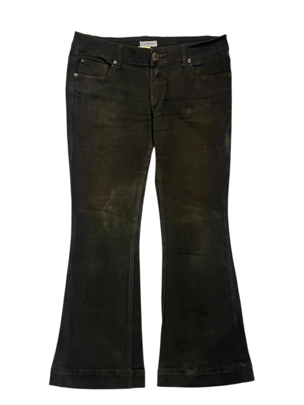 DARK BROWN FLARED DENIM JEANS