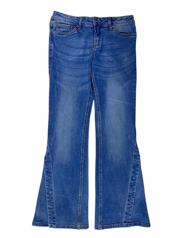 HIGH RISE DENIM FLARED JEANS