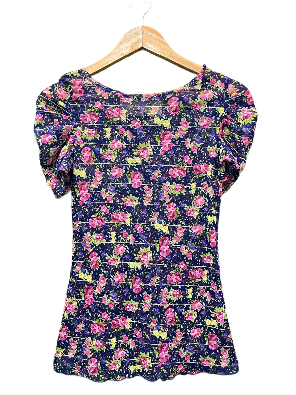 Zara Puff Sleeve Floral Print Top