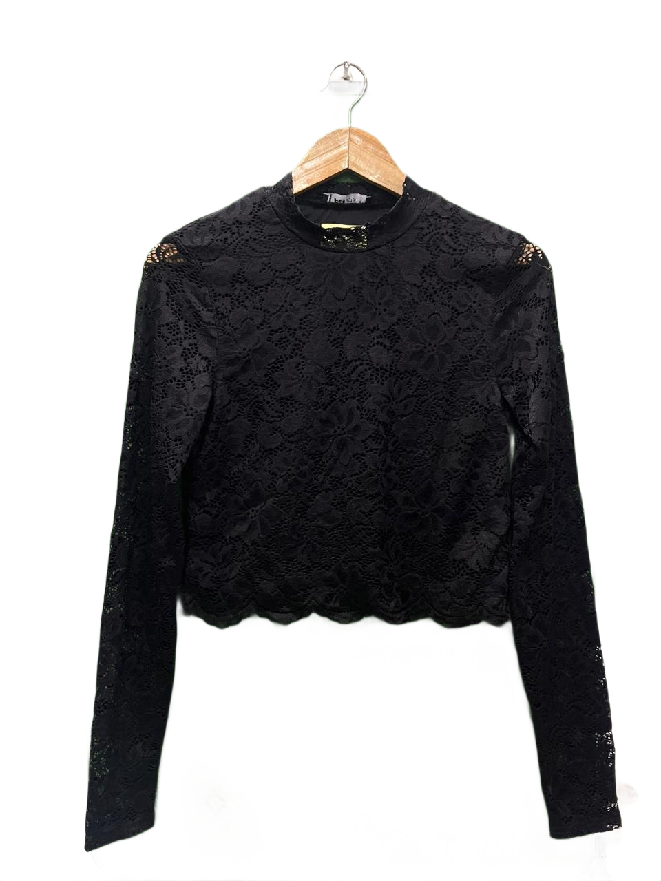 FB Sister Black Floral Lace Top