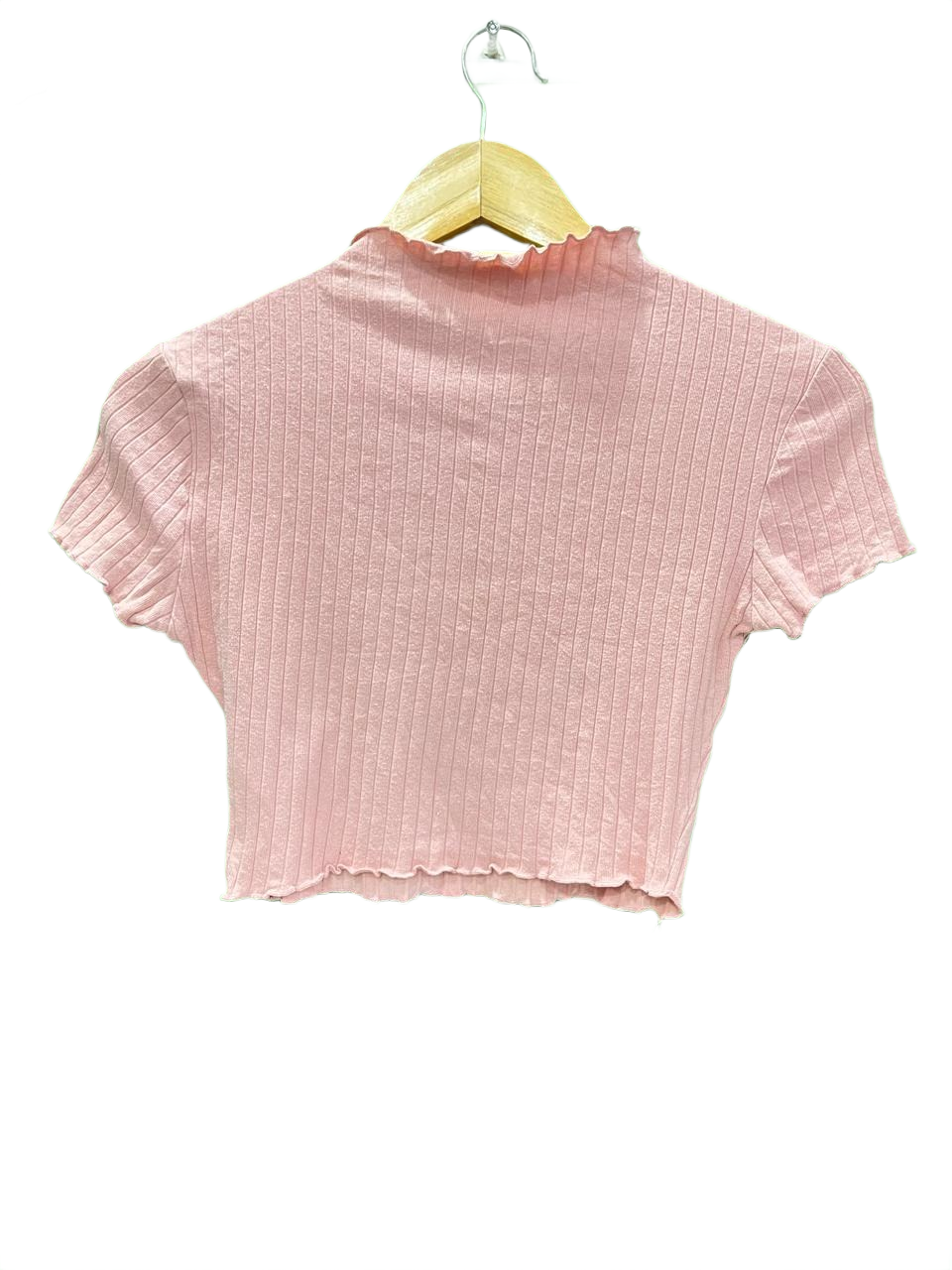 Shein Pink Ribbed Crop Top