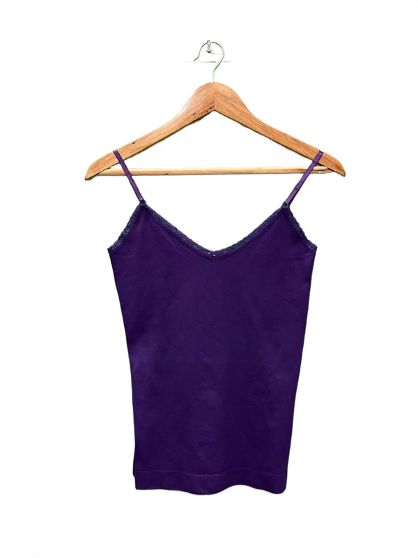 Purple Lace Trim V-Neck Camisole