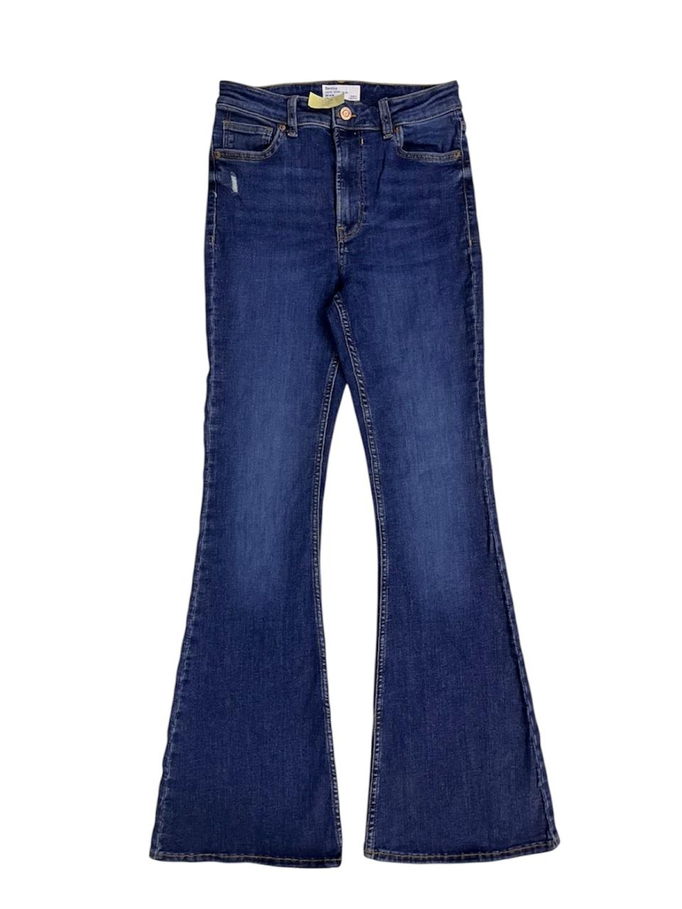 BERSHKA FLARE DARK BLUE JEANS