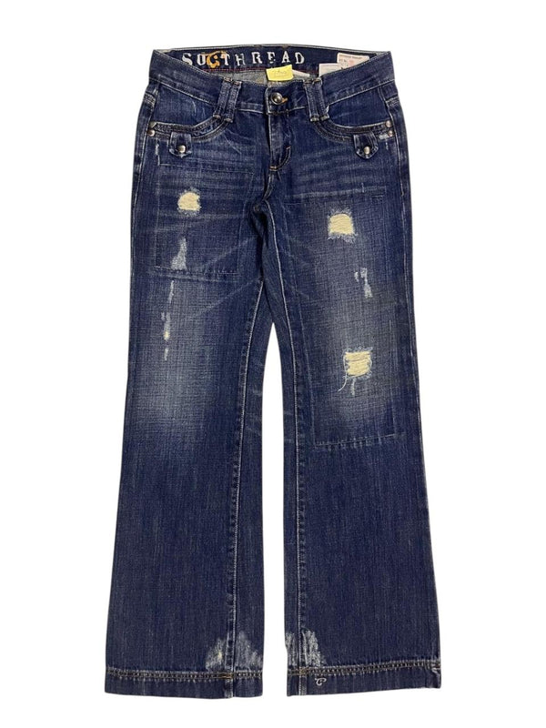SOUTHERN THREAD RIPED DENIM JEANS