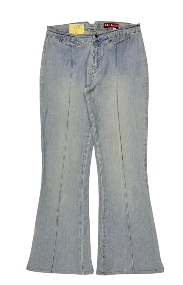LIGHT BLUE DENIM FLARED JEANS