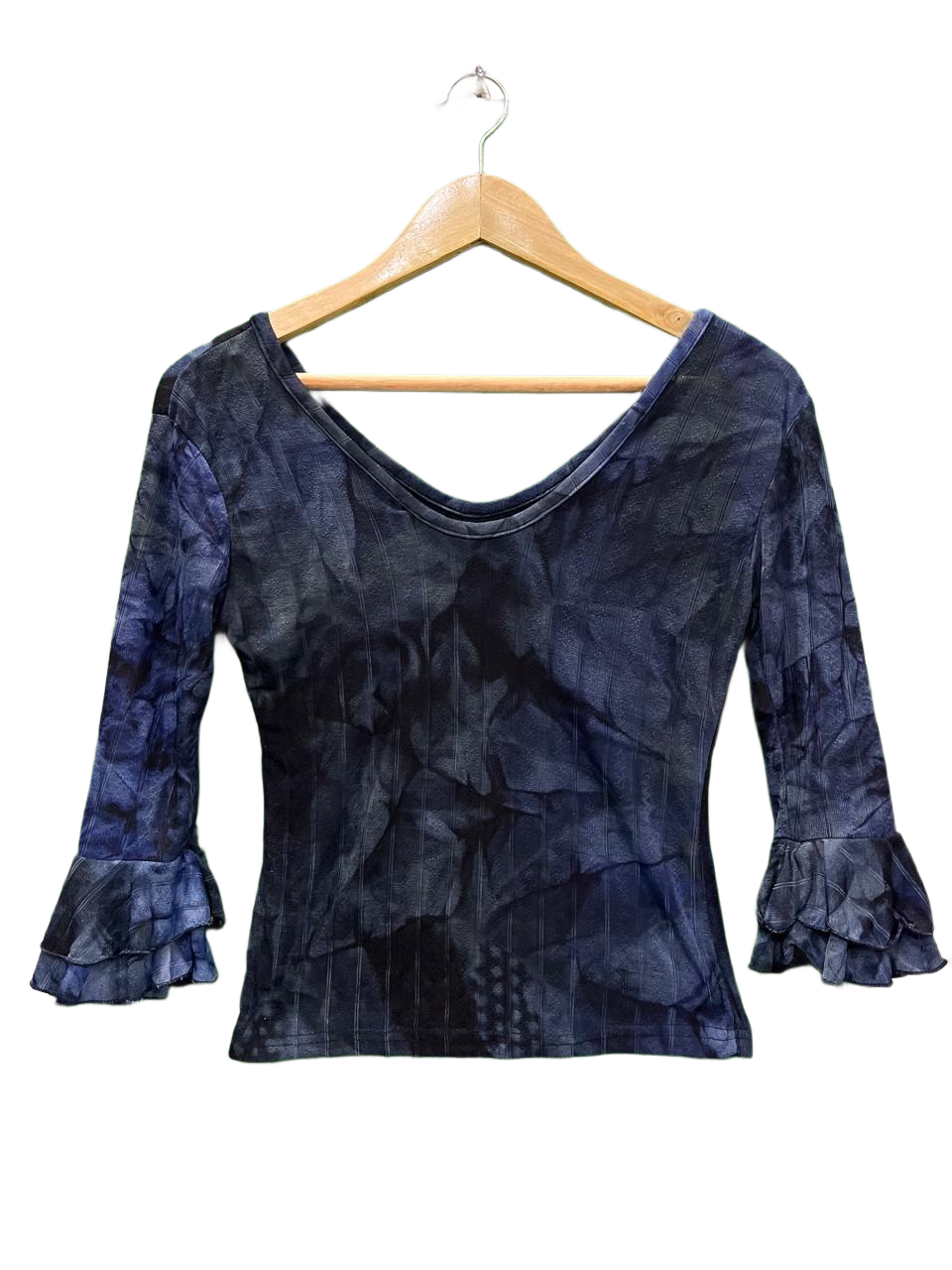 Vintage Inspired Tie-Dye V-Neck Top