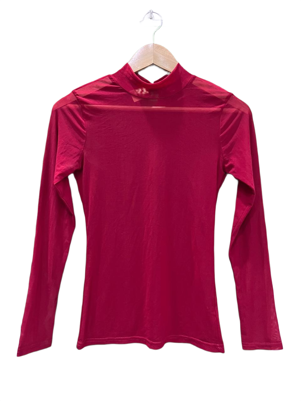 Pink Long Sleeve Mock Neck Top