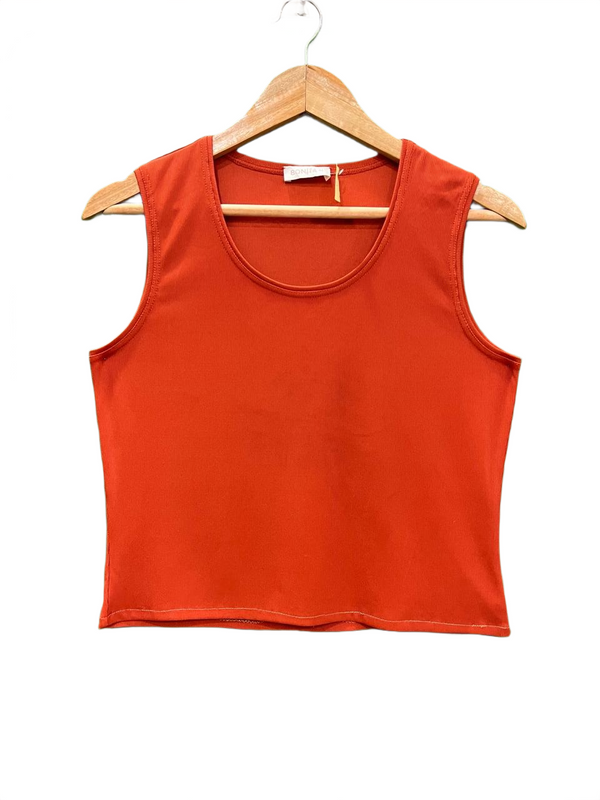 Orange Ribbed Tank Top