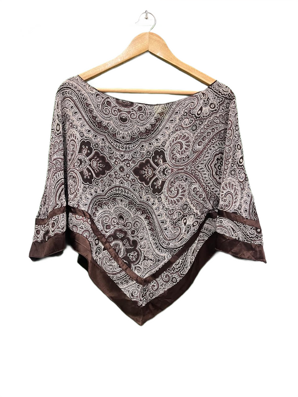 New Look Brown Paisley Poncho Top