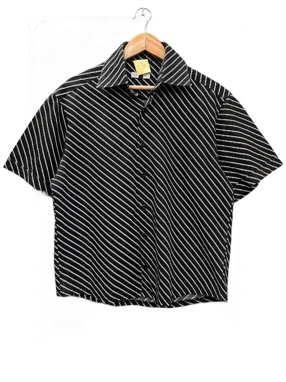 Black And White Striped Button-Down Shirt