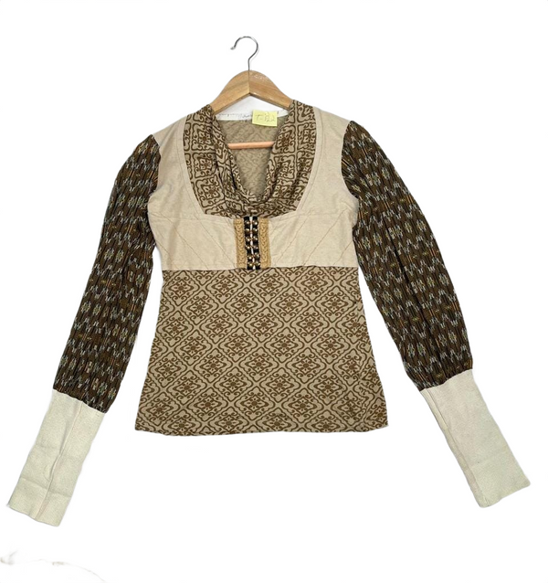 Vintage Inspired Cowl Neck Top